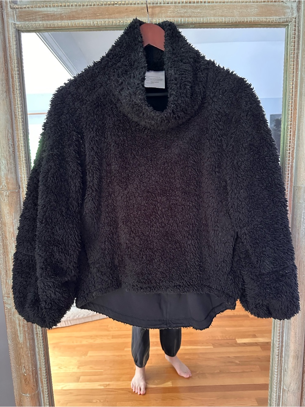 Lululemon Warm Restore Black Sherpa Turtleneck Pullover